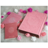 Pack Cadeau Islam rose clair pour femme musulmane : Le Saint Coran Rainbow (français/arabe/phonétique)