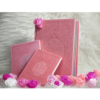 Pack Cadeau Islam rose clair pour femme musulmane : Le Saint Coran Rainbow (français/arabe/phonétique)