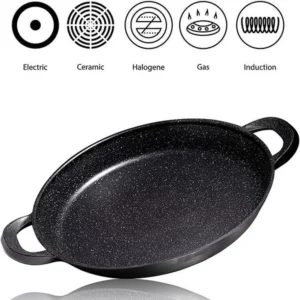 poele a paella lisse induction en pierre 32cm